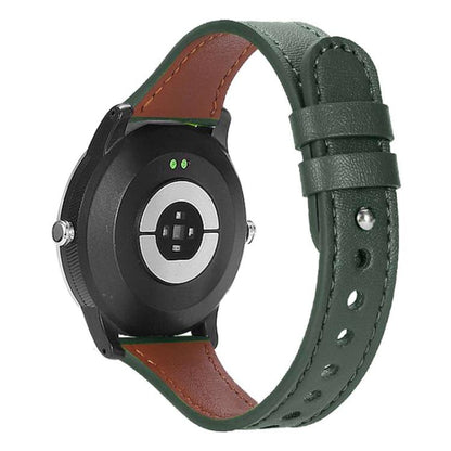 20mm xDfind Double Ring Single Rivet Genuine Leather Watch Band(Army Green) by xDfind