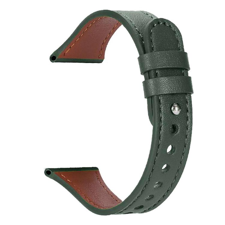 20mm xDfind Double Ring Single Rivet Genuine Leather Watch Band(Army Green) by xDfind