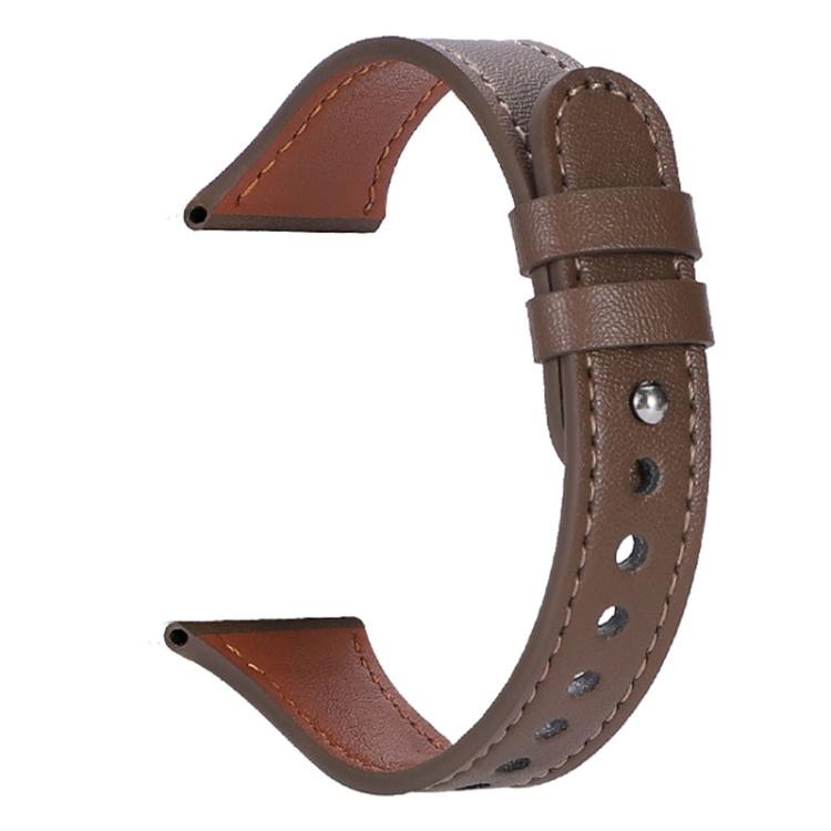 20mm xDfind Double Ring Single Rivet Genuine Leather Watch Band(Coffee) by xDfind
