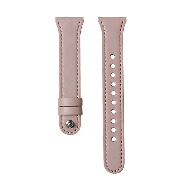 20mm xDfind Double Ring Single Rivet Genuine Leather Watch Band(Pink) by xDfind