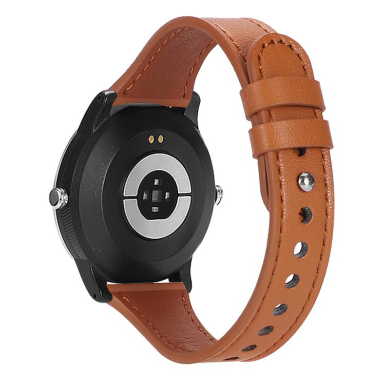 20mm xDfind Double Ring Single Rivet Genuine Leather Watch Band(Light Brown) by xDfind