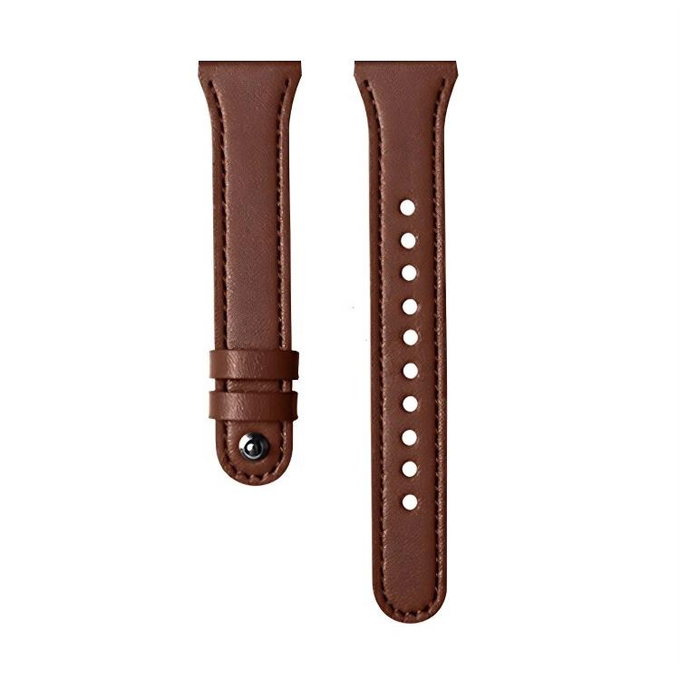 22mm xDfind Double Ring Single Rivet Genuine Leather Watch Band(Dark Brown) by xDfind