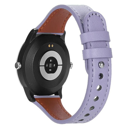 22mm xDfind Double Ring Single Rivet Genuine Leather Watch Band(Purple) by xDfind