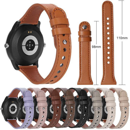 22mm xDfind Double Ring Single Rivet Genuine Leather Watch Band(Purple) by xDfind