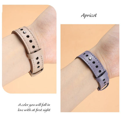 20mm xDfind Double Ring Single Rivet Genuine Leather Watch Band(Grey) by xDfind