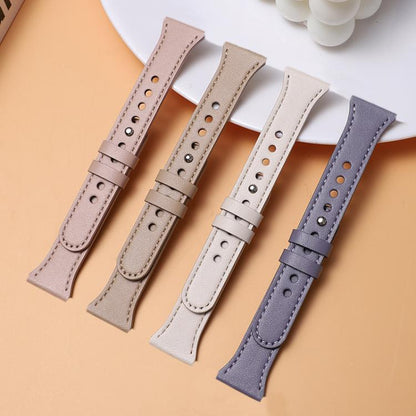 20mm xDfind Double Ring Single Rivet Genuine Leather Watch Band(Pink) by xDfind