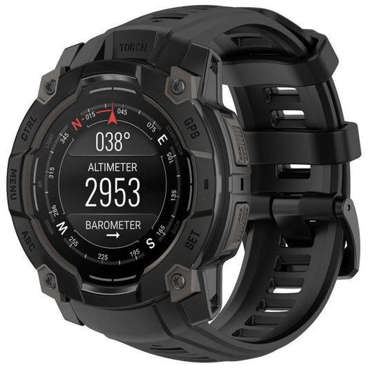 For Garmin Instinct 3 AMOLED 50mm / Solar 50mm xDfind Quick-release Silicone Watch Band(Black) by xDfind