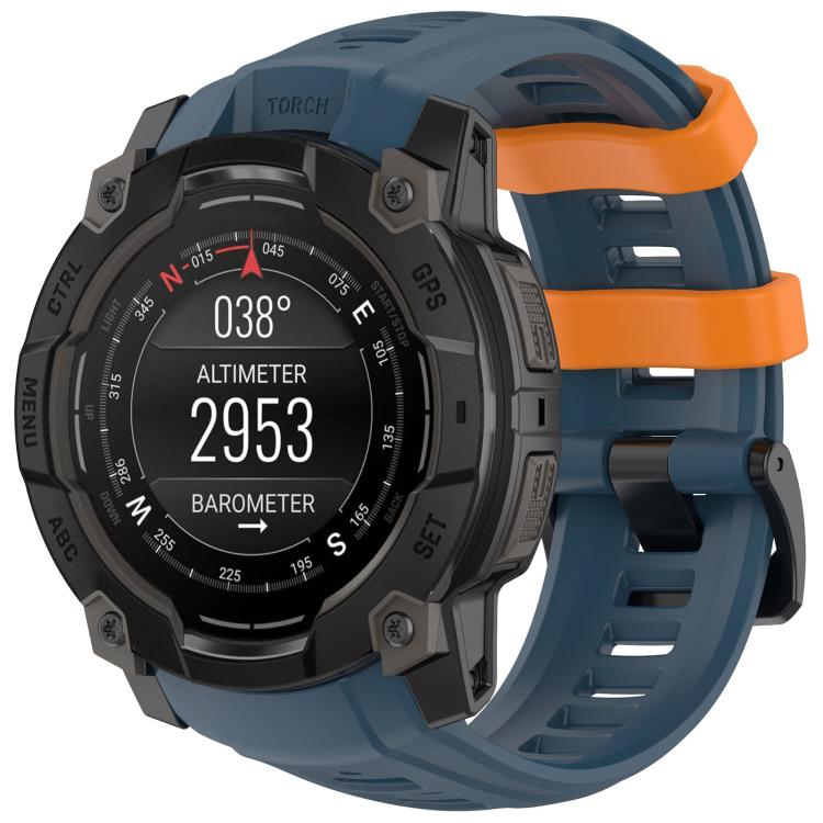 For Garmin Instinct 3 AMOLED 50mm / Solar 50mm xDfind Quick-release Silicone Watch Band(Blue + Orange) by xDfind