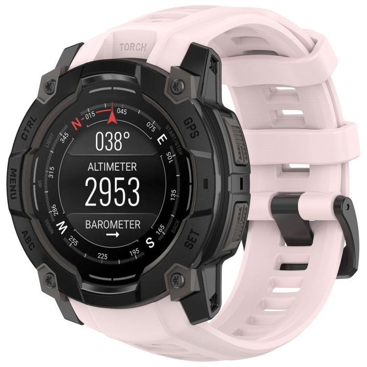 For Garmin Instinct 3 AMOLED 50mm / Solar 50mm xDfind Quick-release Silicone Watch Band(Light Pink) by xDfind