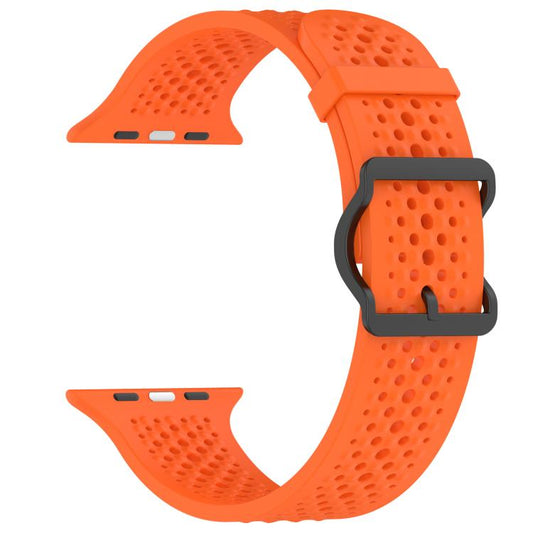 For Apple Watch 42 / 44 / 45 / 46 / 49mm xDfind Breathable Silicone Watch Band(Orange) by xDfind