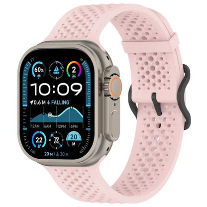 For Apple Watch 42 / 44 / 45 / 46 / 49mm xDfind Breathable Silicone Watch Band(Pink) by xDfind