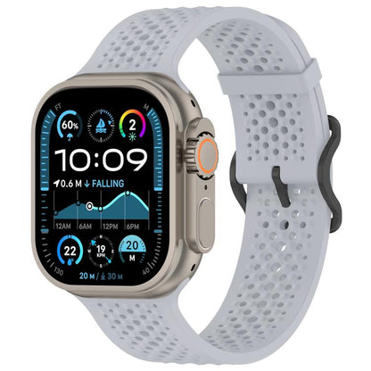 For Apple Watch 42 / 44 / 45 / 46 / 49mm xDfind Breathable Silicone Watch Band(Grey) by xDfind