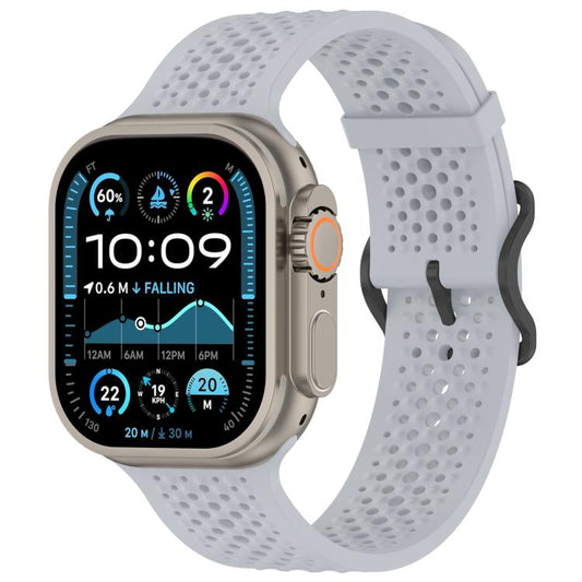 For Apple Watch 42 / 44 / 45 / 46 / 49mm xDfind Breathable Silicone Watch Band(Grey) by xDfind