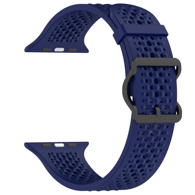 For Apple Watch 42 / 44 / 45 / 46 / 49mm xDfind Breathable Silicone Watch Band(Midnight Blue) by xDfind