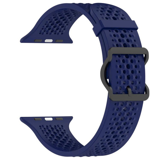 For Apple Watch 42 / 44 / 45 / 46 / 49mm xDfind Breathable Silicone Watch Band(Midnight Blue) by xDfind