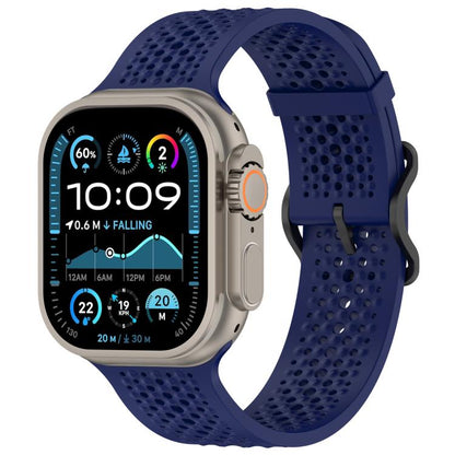For Apple Watch 42 / 44 / 45 / 46 / 49mm xDfind Breathable Silicone Watch Band(Midnight Blue) by xDfind