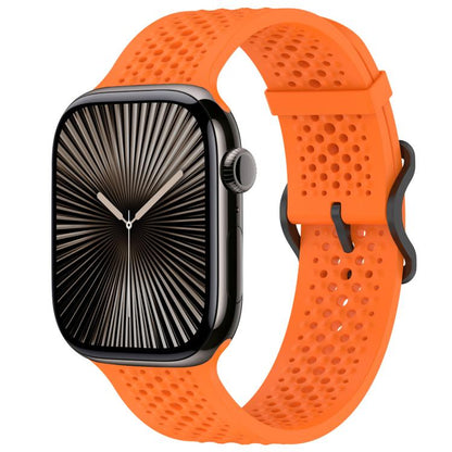 For Apple Watch 38 / 40 / 41 / S10 42mm xDfind Breathable Silicone Watch Band(Orange) by xDfind