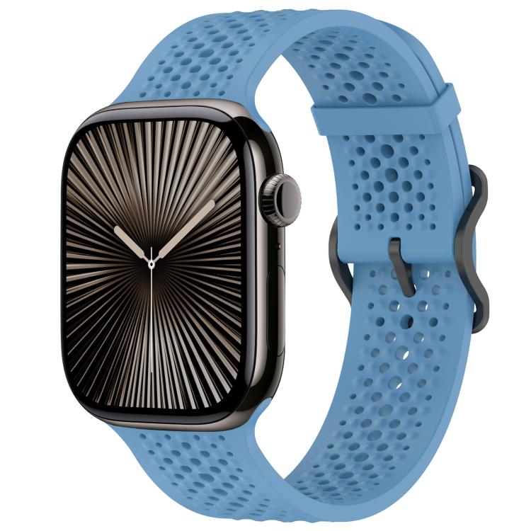 For Apple Watch 38 / 40 / 41 / S10 42mm xDfind Breathable Silicone Watch Band(Blue) by xDfind