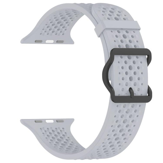 For Apple Watch 38 / 40 / 41 / S10 42mm xDfind Breathable Silicone Watch Band(Grey) by xDfind