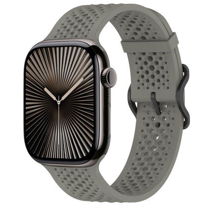 For Apple Watch 38 / 40 / 41 / S10 42mm xDfind Breathable Silicone Watch Band(Titanium Grey) by xDfind
