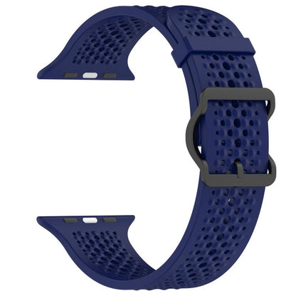 For Apple Watch 38 / 40 / 41 / S10 42mm xDfind Breathable Silicone Watch Band(Midnight Blue) by xDfind