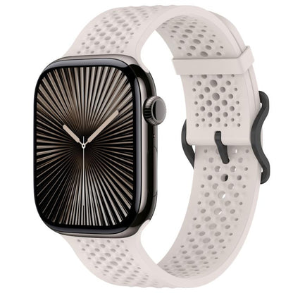 For Apple Watch 38 / 40 / 41 / S10 42mm xDfind Breathable Silicone Watch Band(Starlight) by xDfind