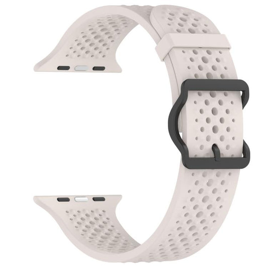 For Apple Watch 38 / 40 / 41 / S10 42mm xDfind Breathable Silicone Watch Band(Starlight) by xDfind