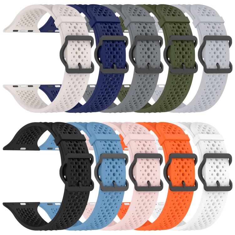 For Apple Watch 42 / 44 / 45 / 46 / 49mm xDfind Breathable Silicone Watch Band(Midnight Blue) by xDfind