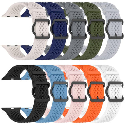 For Apple Watch 38 / 40 / 41 / S10 42mm xDfind Breathable Silicone Watch Band(Black) by xDfind