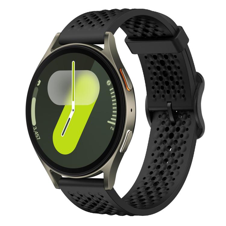 For Samsung Galaxy Watch 7 / 6 / 5 / FE xDfind Breathable Silicone Watch Band(Black) by xDfind