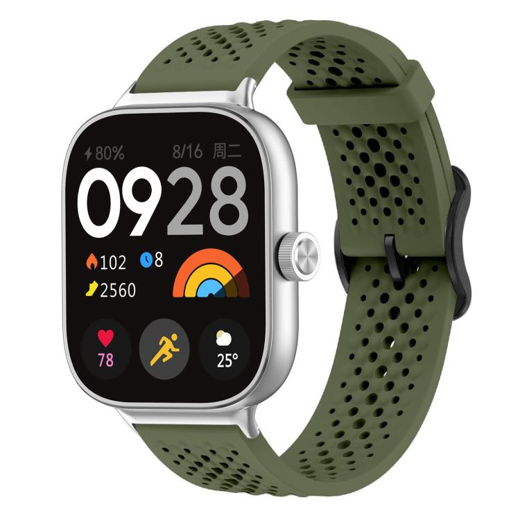 For Xiaomi Band 9 Pro/8 Pro/Redmi Watch 6/5/4 xDfind Breathable Silicone Watch Band(Army Green) by xDfind