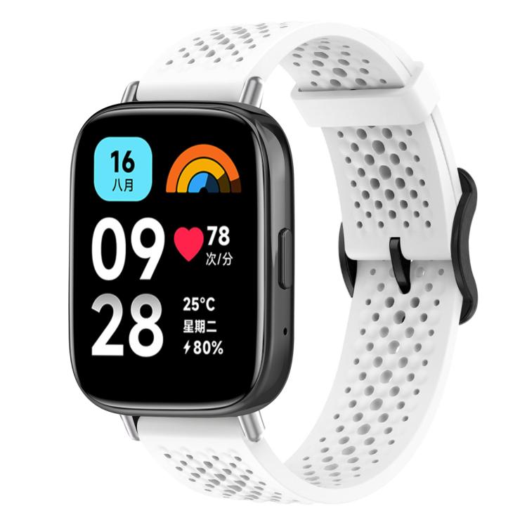 For Redmi Watch 3 Active / Watch 3 Lite xDfind Breathable Silicone Watch Band(White) by xDfind