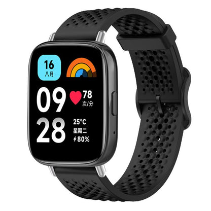 For Redmi Watch 3 Active / Watch 3 Lite xDfind Breathable Silicone Watch Band(Black) by xDfind