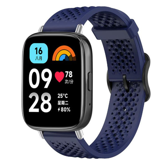 For Redmi Watch 3 Active / Watch 3 Lite xDfind Breathable Silicone Watch Band(Midnight Blue) by xDfind