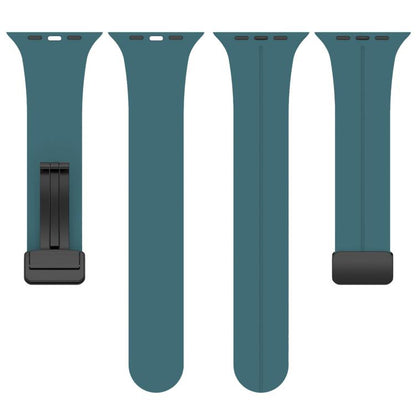 For Apple Watch 38 / 40 / 41 / S10 42mm xDfind Flat Head Groove Folding Black Buckle Silicone Watch Band(Rock Blue) by xDfind