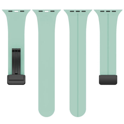 For Apple Watch 38 / 40 / 41 / S10 42mm xDfind Flat Head Groove Folding Black Buckle Silicone Watch Band(Emerald Green) by xDfind