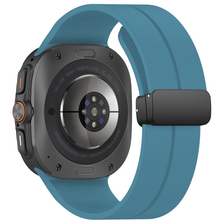 For Samsung Galaxy Watch Ultra / Ultra 2025 xDfind Flat Head Groove Folding Black Buckle Silicone Watch Band(Rock Blue) by xDfind