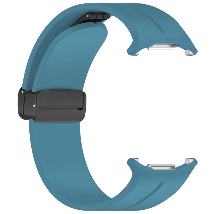 For Samsung Galaxy Watch Ultra / Ultra 2025 xDfind Flat Head Groove Folding Black Buckle Silicone Watch Band(Rock Blue) by xDfind