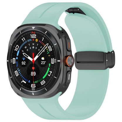 For Samsung Galaxy Watch Ultra / Ultra 2025 xDfind Flat Head Groove Folding Black Buckle Silicone Watch Band(Emerald Green) by xDfind