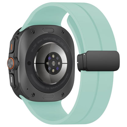 For Samsung Galaxy Watch Ultra / Ultra 2025 xDfind Flat Head Groove Folding Black Buckle Silicone Watch Band(Emerald Green) by xDfind