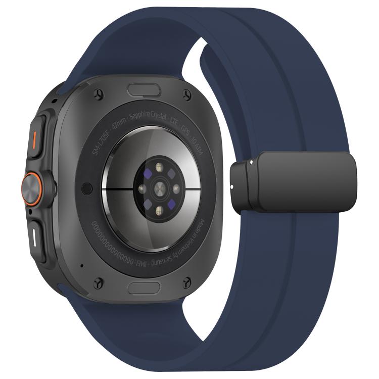 For Samsung Galaxy Watch Ultra / Ultra 2025 xDfind Flat Head Groove Folding Black Buckle Silicone Watch Band(Midnight Blue) by xDfind