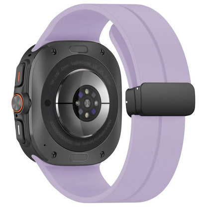 For Samsung Galaxy Watch Ultra / Ultra 2025 xDfind Flat Head Groove Folding Black Buckle Silicone Watch Band(Purple) by xDfind