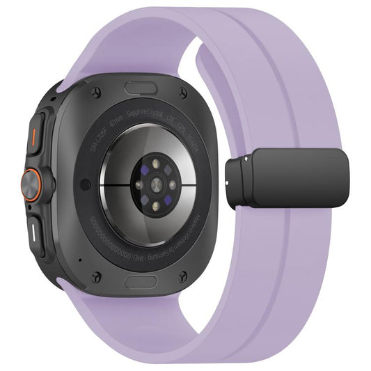 For Samsung Galaxy Watch Ultra / Ultra 2025 xDfind Flat Head Groove Folding Black Buckle Silicone Watch Band(Purple) by xDfind