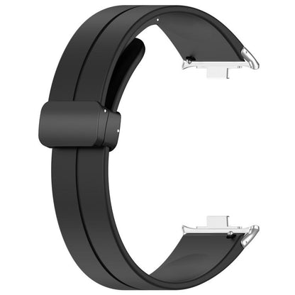 For Xiaomi Band 9 Pro/8 Pro/Redmi Watch 6/5/4 xDfind Flat Head Groove Folding Black Buckle Silicone Watch Band(Black) by xDfind