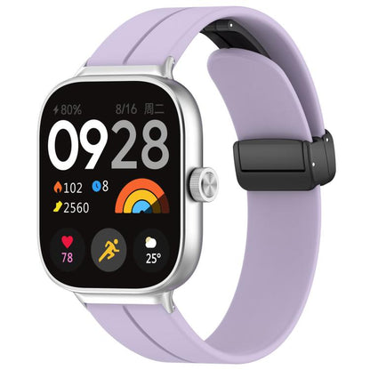 For Xiaomi Band 9 Pro/8 Pro/Redmi Watch 6/5/4 xDfind Flat Head Groove Folding Black Buckle Silicone Watch Band(Purple) by xDfind