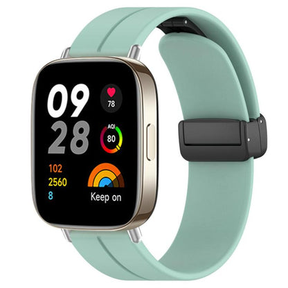 For Redmi Watch 3 xDfind Flat Head Groove Folding Black Buckle Silicone Watch Band(Emerald Green) by xDfind