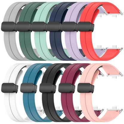 For Xiaomi Band 9 Pro/8 Pro/Redmi Watch 6/5/4 xDfind Flat Head Groove Folding Black Buckle Silicone Watch Band(Light Pink) by xDfind