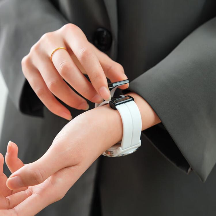 For Redmi Watch 3 xDfind Flat Head Groove Folding Black Buckle Silicone Watch Band(Black) by xDfind