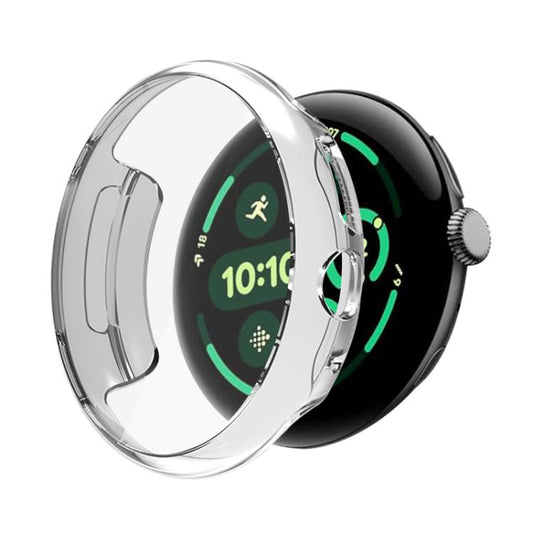 For Google Pixel Watch 3 45mm Integrated Full Coverage TPU Watch Protective Cover(Transparent) by bashfashion