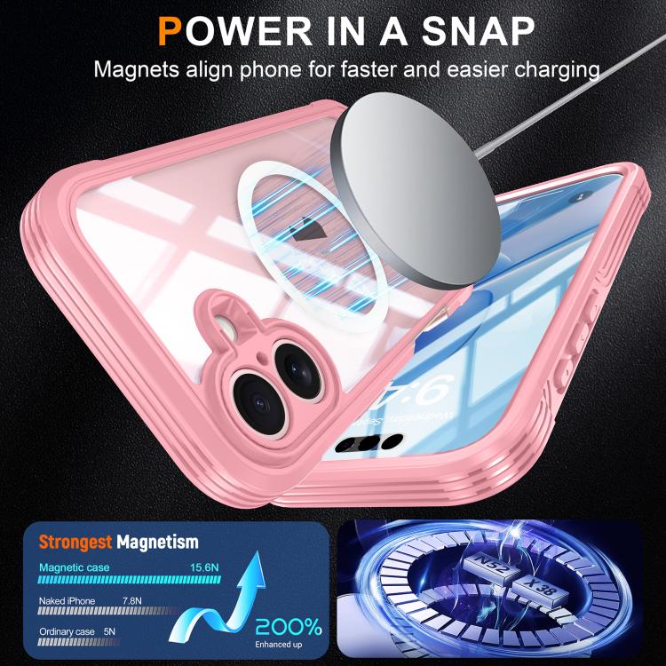 For iPhone 17 RedPepper Tempered Glass MagSafe Phone Case(Pink) by RedPepper